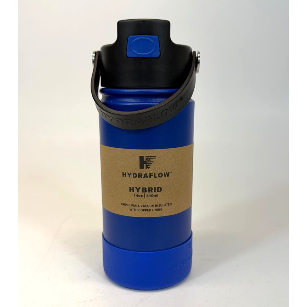 Hydraflow Blue Hybrid Triple 14oz Insulated Flip Straw Bottle Stainless Steel